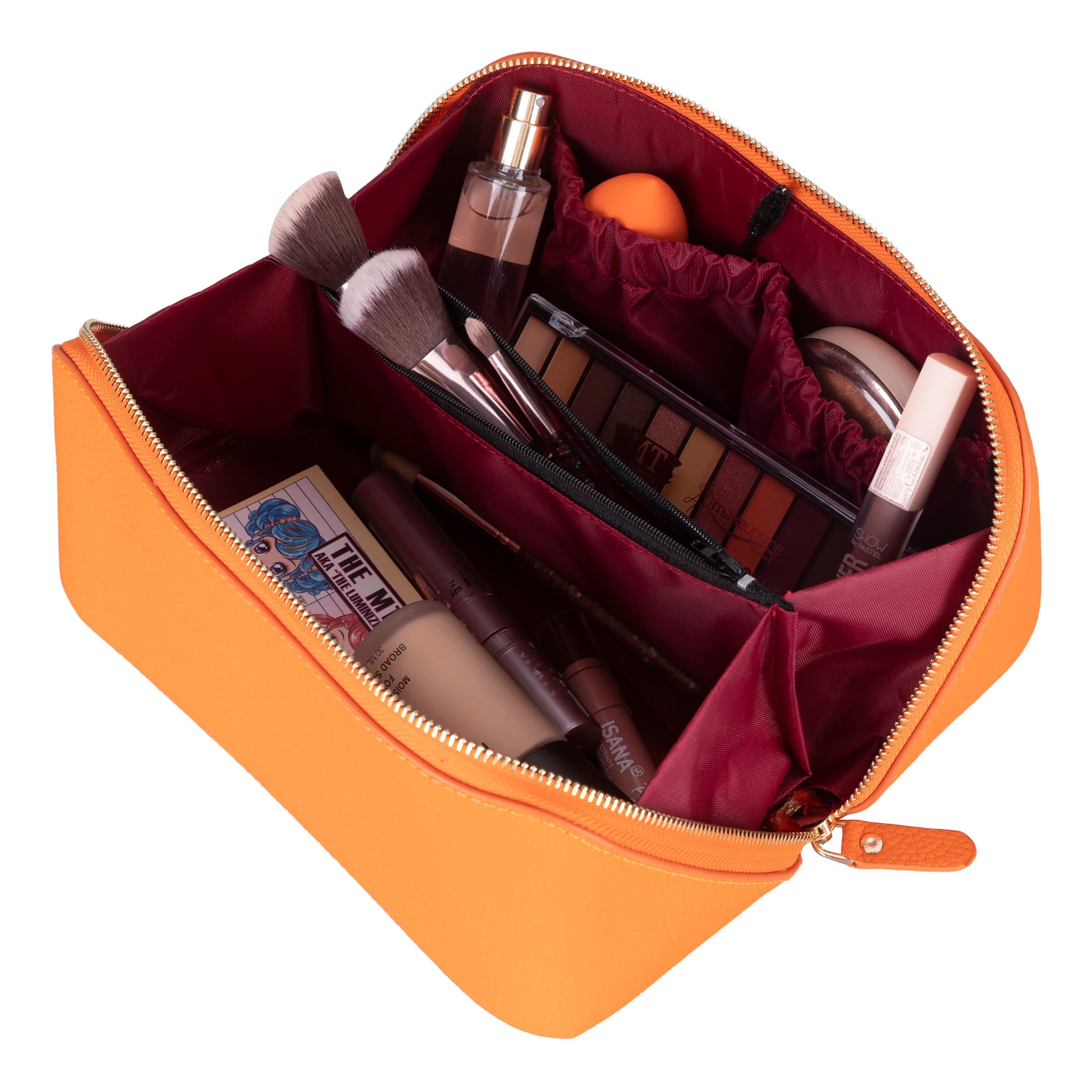 Trousse de maquillage en cuir véritable - Ella