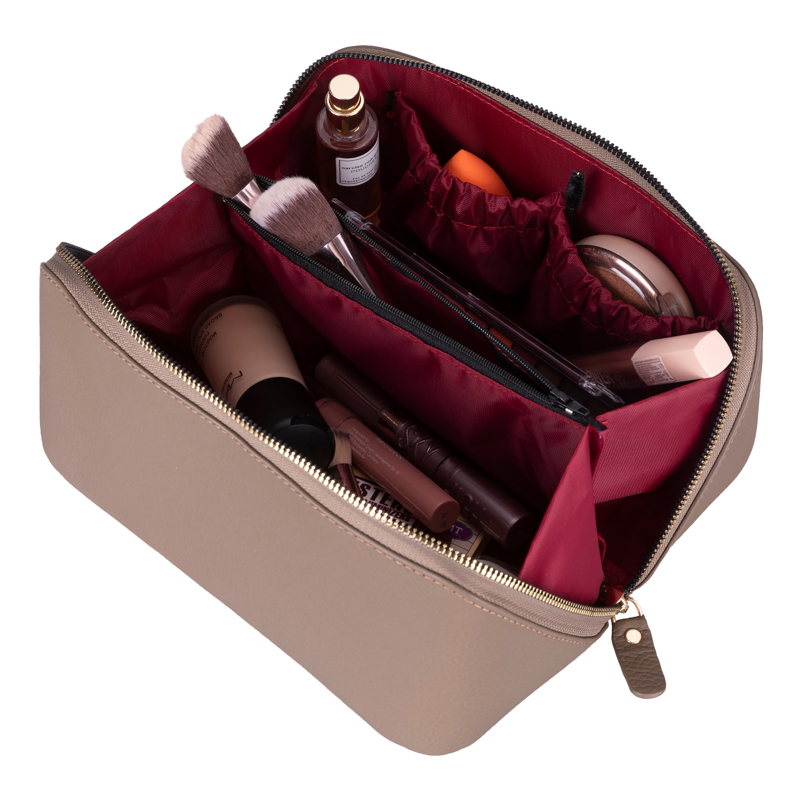 Trousse de maquillage en cuir véritable - Ella