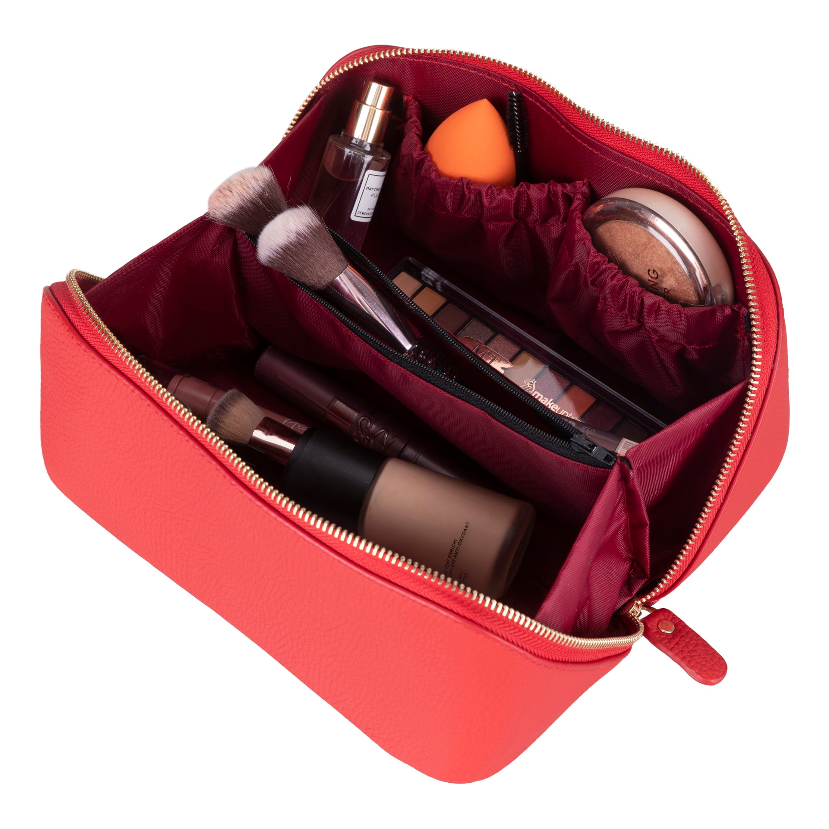 Trousse de maquillage en cuir véritable - Ella