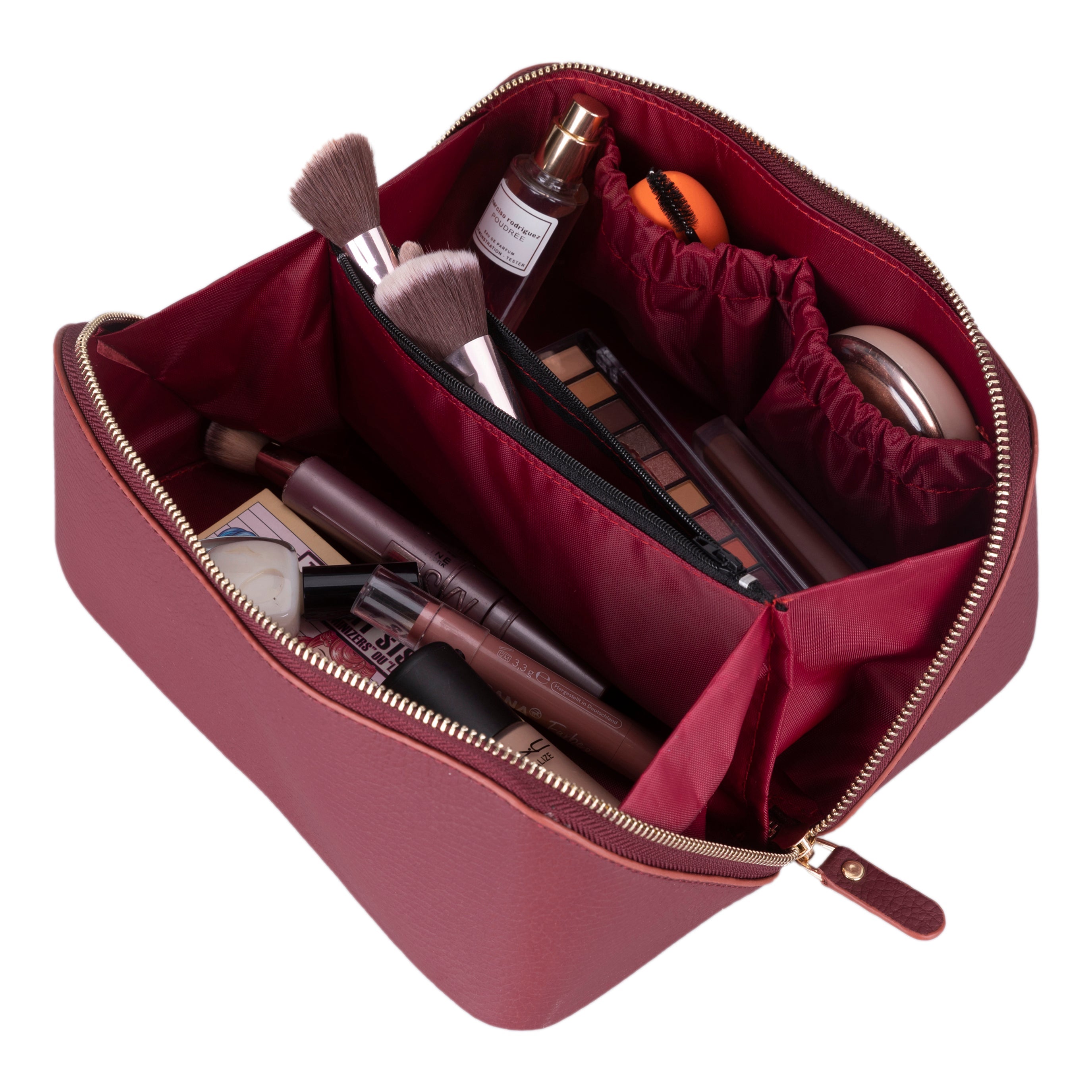 Trousse de maquillage en cuir véritable - Ella