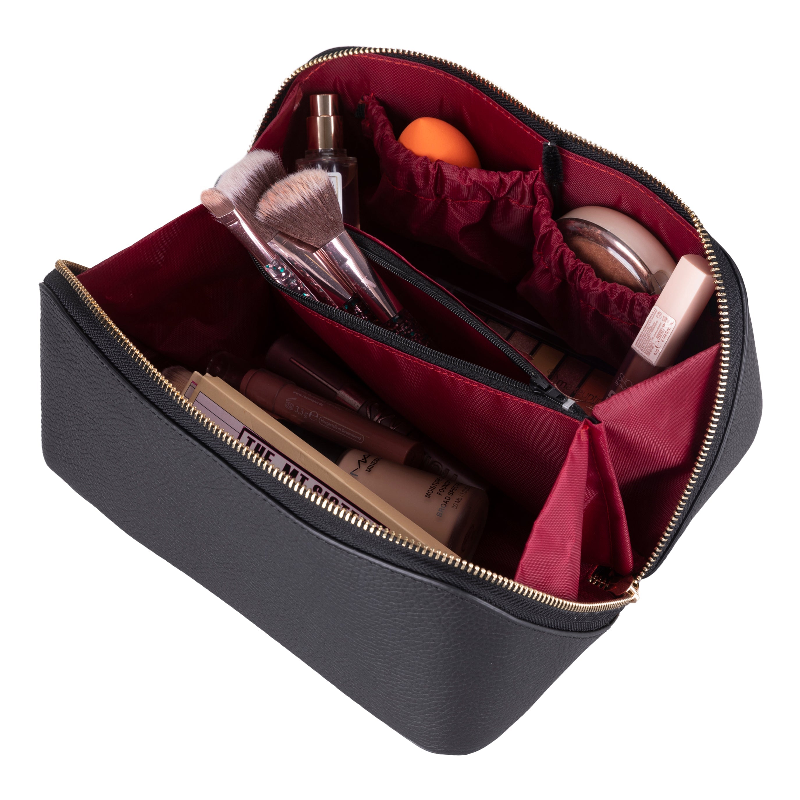 Trousse de maquillage en cuir véritable - Ella