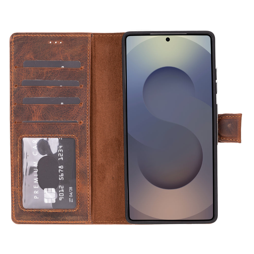 Étui portefeuille amovible en cuir pour Samsung Galaxy S25 Ultra – Magic Wallet