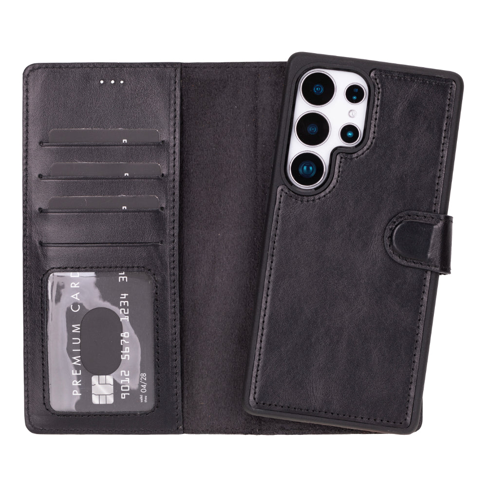 Étui portefeuille amovible en cuir pour Samsung Galaxy S25 Ultra – Magic Wallet