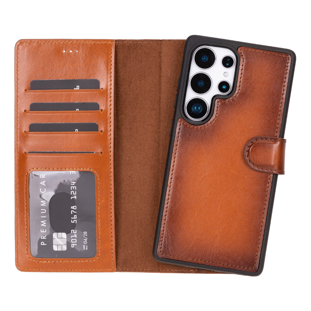 Étui portefeuille amovible en cuir pour Samsung Galaxy S25 Ultra – Magic Wallet
