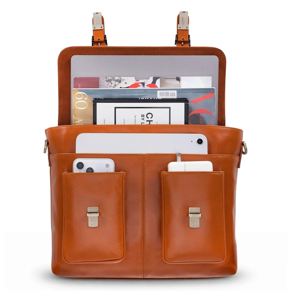 Leather Business Briefcase / Laptop Case - Olympus