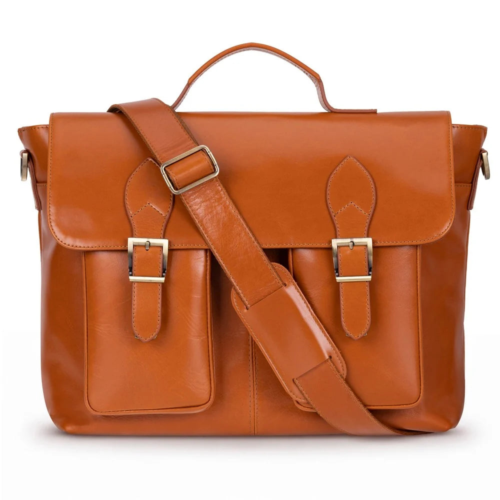 Leather Business Briefcase / Laptop Case - Olympus