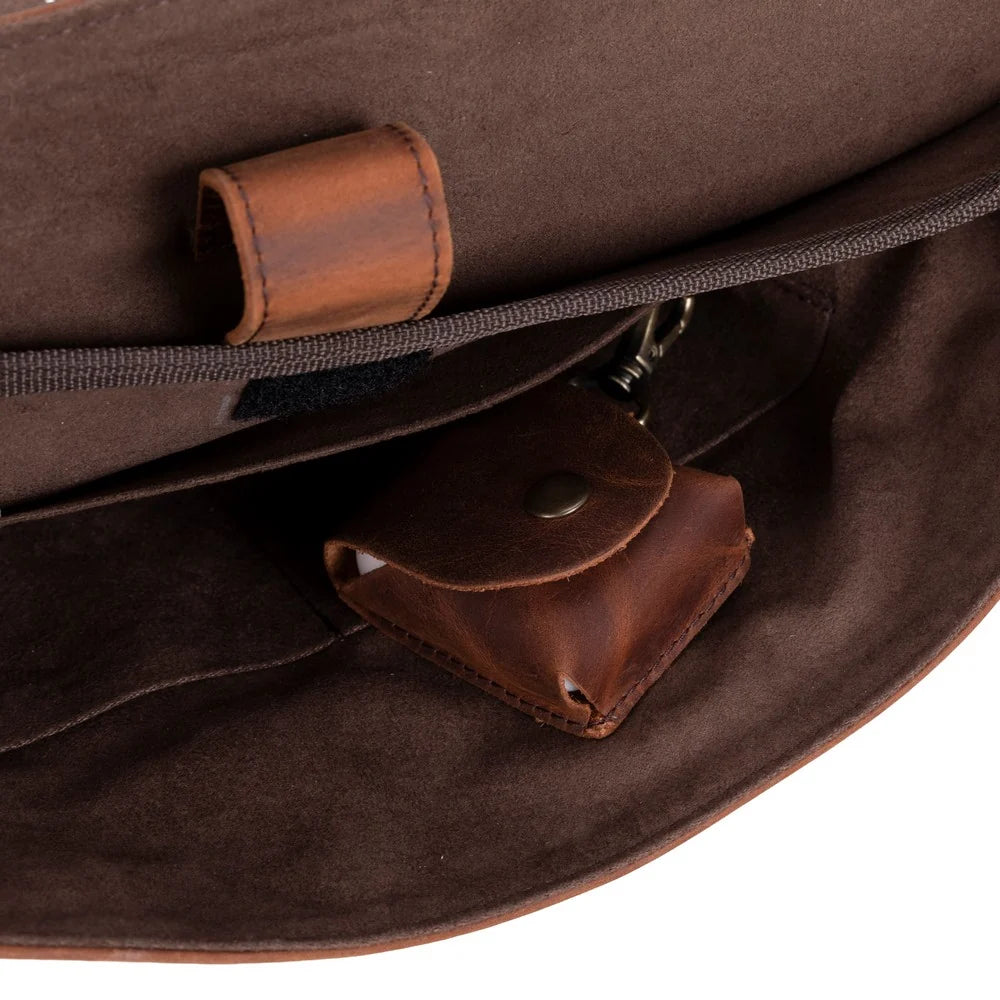 Leather Business Briefcase / Laptop Case - Olympus