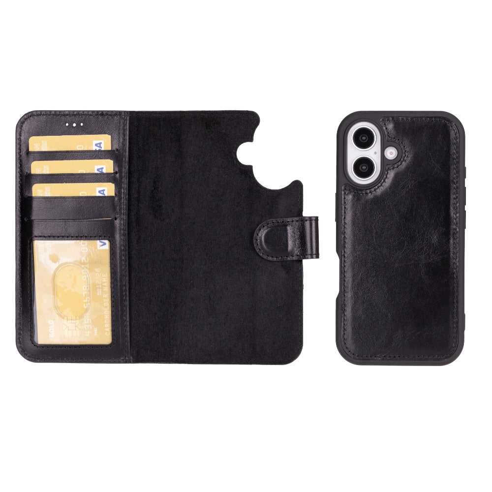 Abnehmbare Lederhülle für iPhone 16 Plus – Magic Wallet