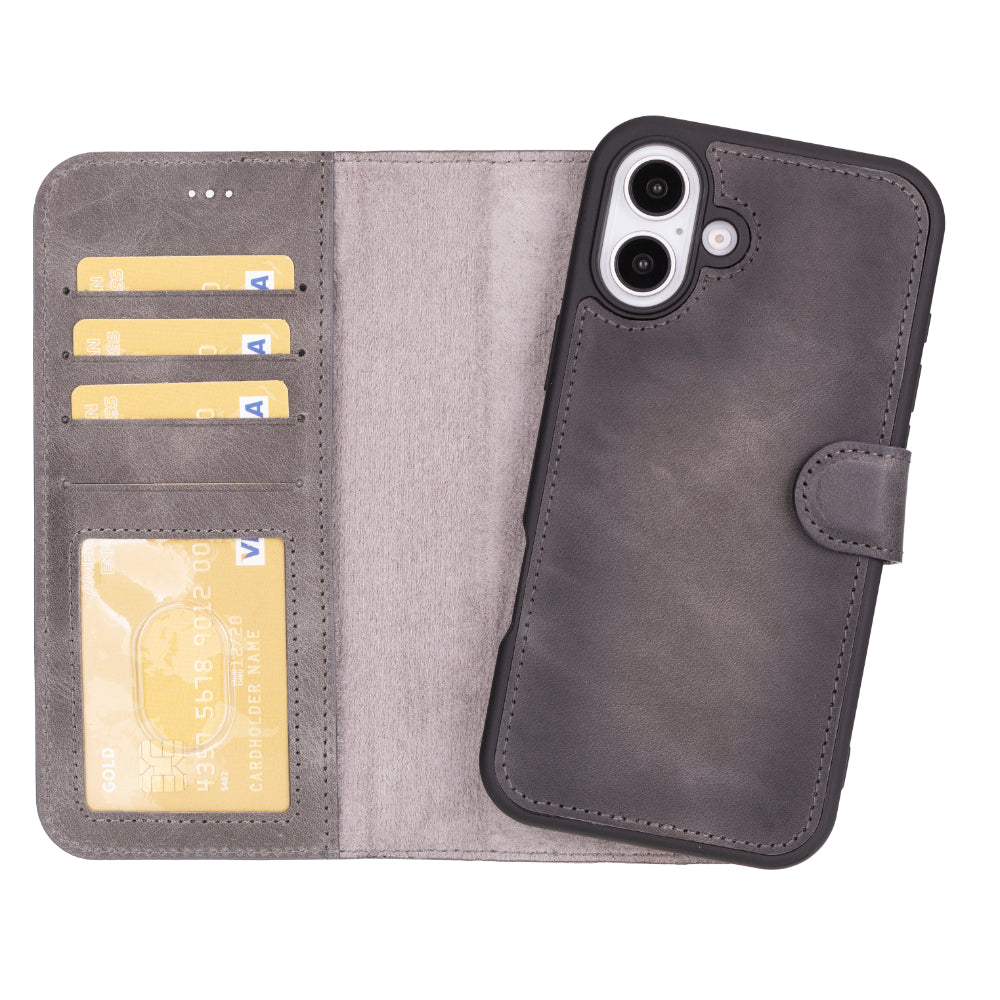 Abnehmbare Lederhülle für iPhone 16 Plus – Magic Wallet
