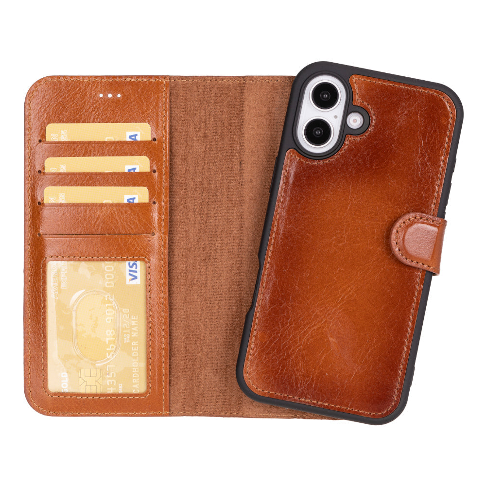 Abnehmbare Lederhülle für iPhone 16 Plus – Magic Wallet