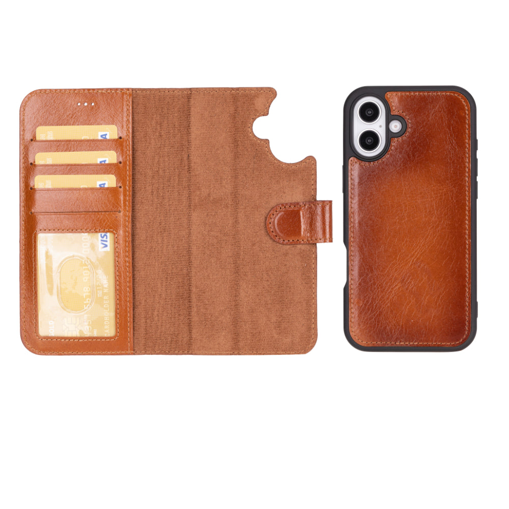 Abnehmbare Lederhülle für iPhone 16 Plus – Magic Wallet