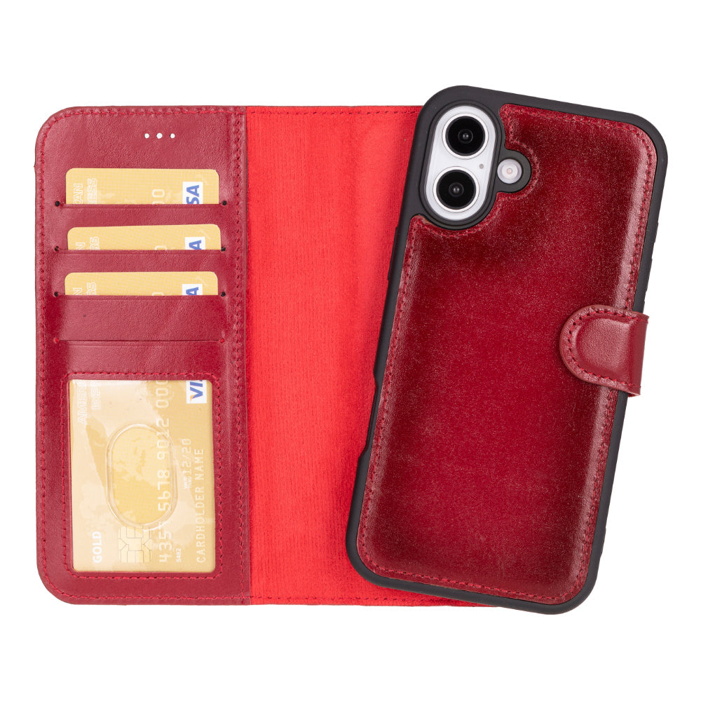 Étui portefeuille amovible en cuir pour iPhone 16 – Magic Wallet