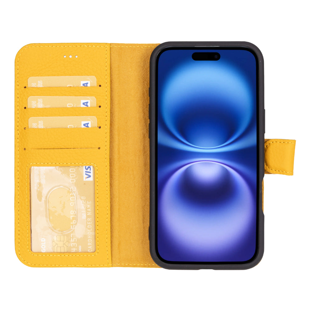 Étui portefeuille amovible en cuir pour iPhone 16 – Magic Wallet