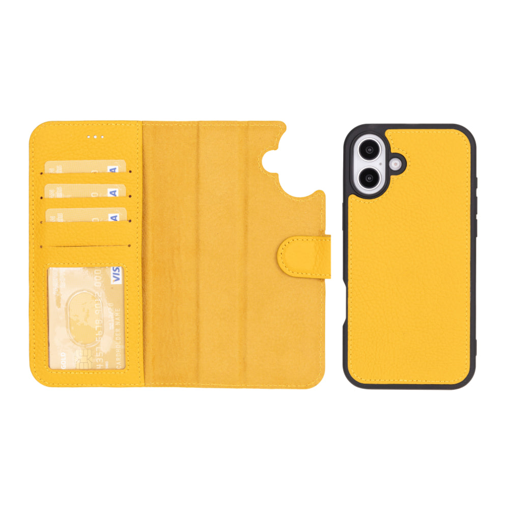 Étui portefeuille amovible en cuir pour iPhone 16 – Magic Wallet
