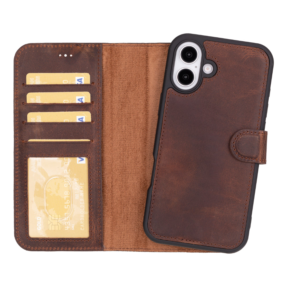 Abnehmbare Lederhülle für iPhone 16 Plus – Magic Wallet