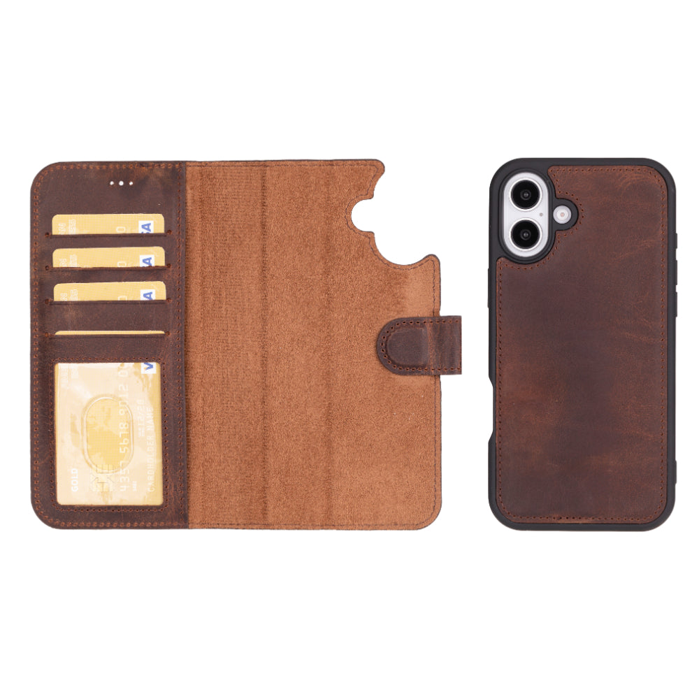 Abnehmbare Lederhülle für iPhone 16 Plus – Magic Wallet