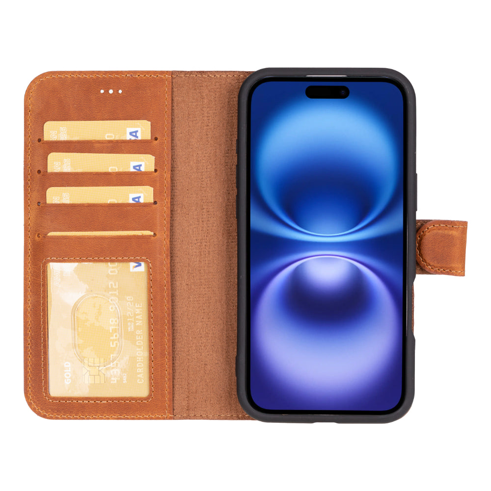 Abnehmbare Lederhülle für iPhone 16 Plus – Magic Wallet