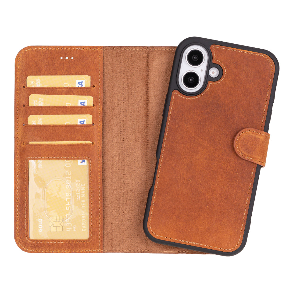 Abnehmbare Lederhülle für iPhone 16 Plus – Magic Wallet