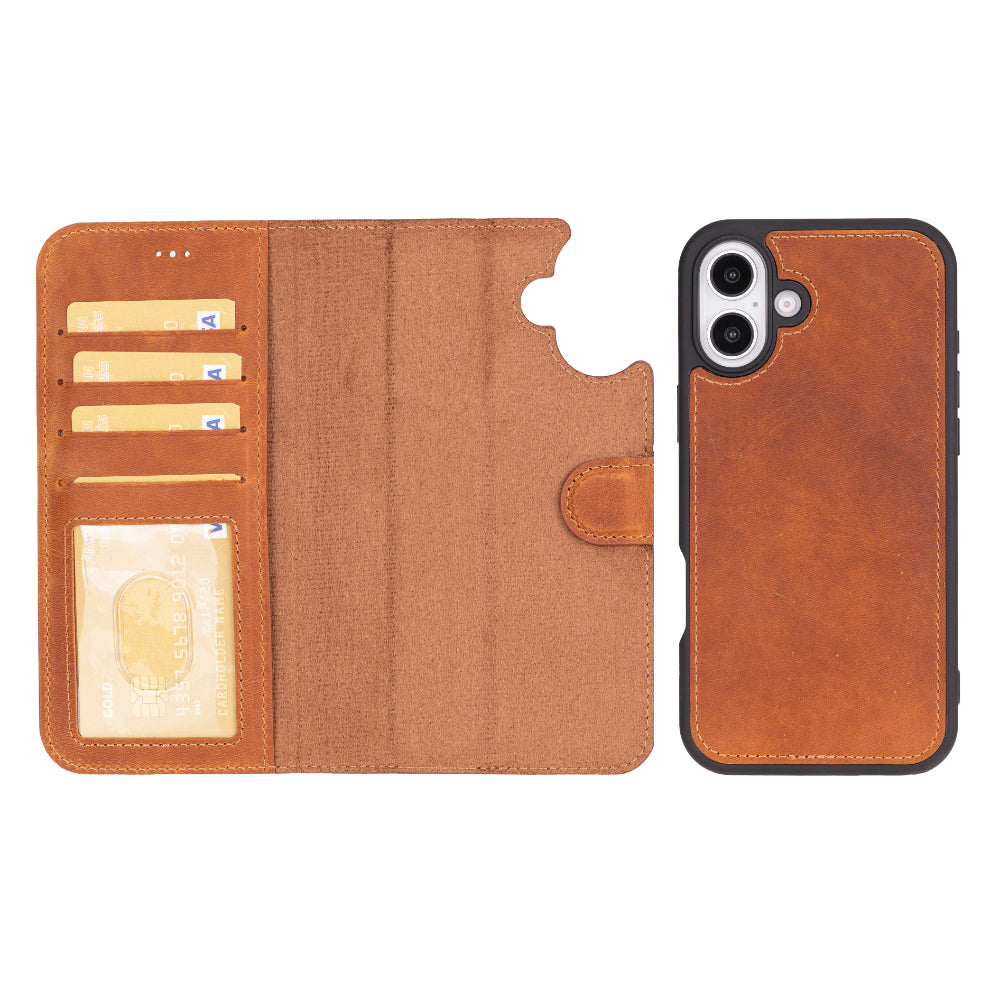 Abnehmbare Lederhülle für iPhone 16 Plus – Magic Wallet