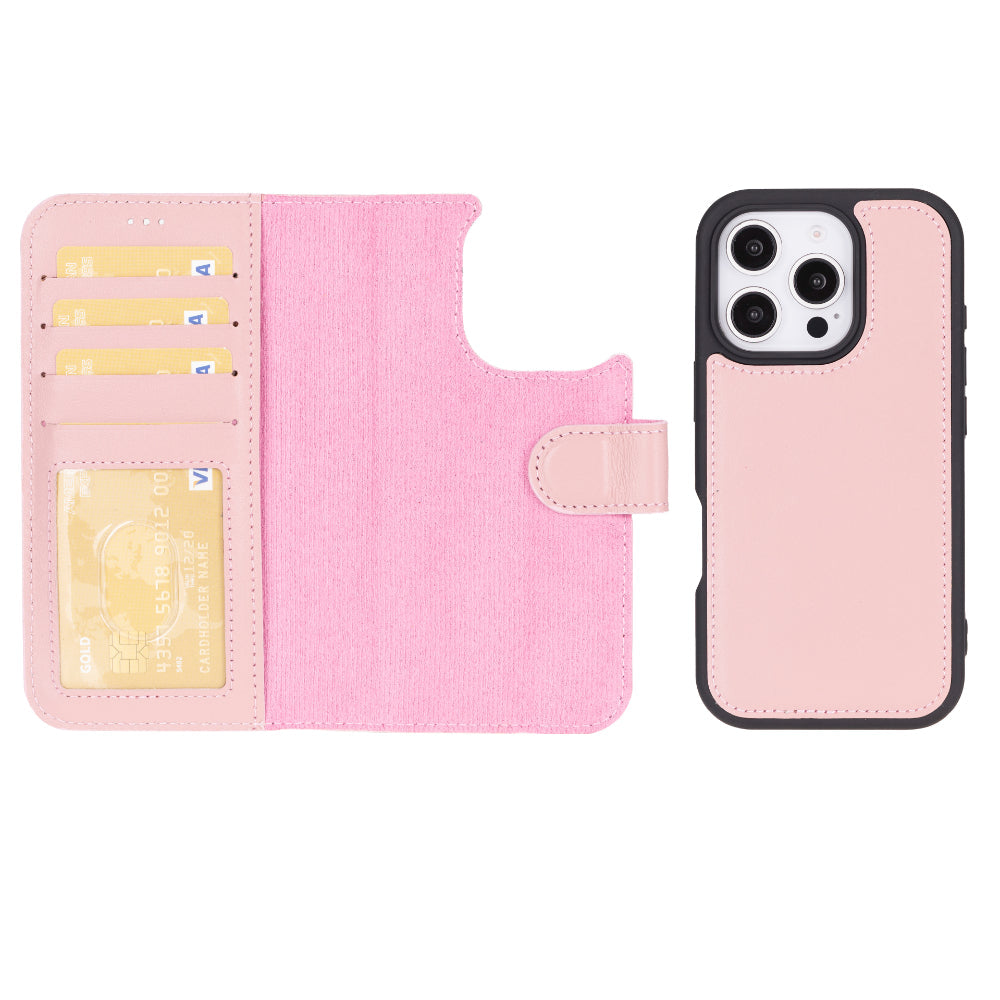Abnehmbare Brieftaschenhülle aus Leder für iPhone 16 Pro Max - Magic Wallet