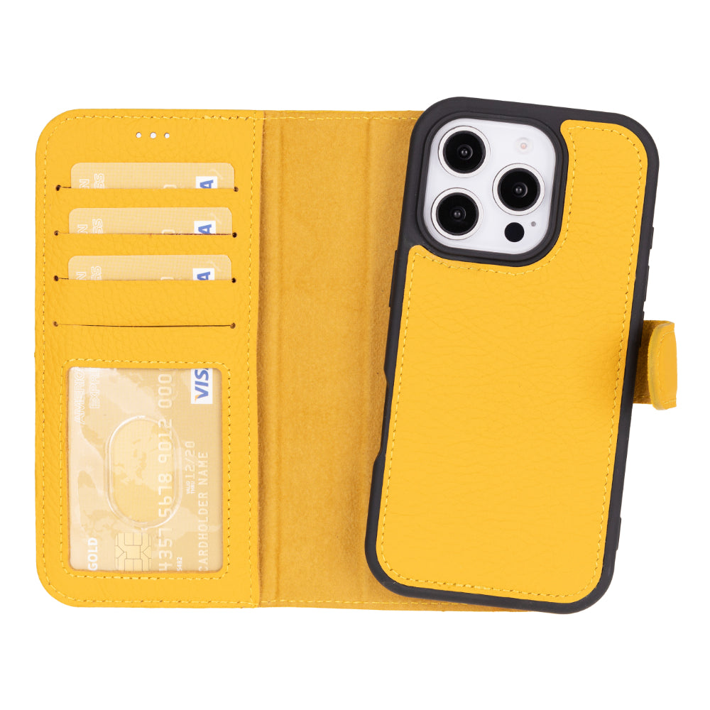 Abnehmbare Brieftaschenhülle aus Leder für iPhone 16 Pro Max - Magic Wallet