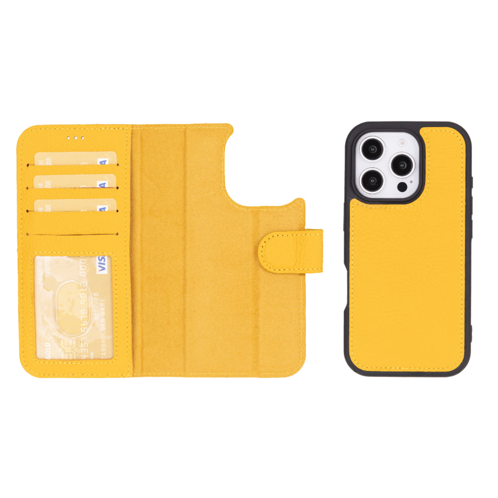 Abnehmbare Brieftaschenhülle aus Leder für iPhone 16 Pro Max - Magic Wallet