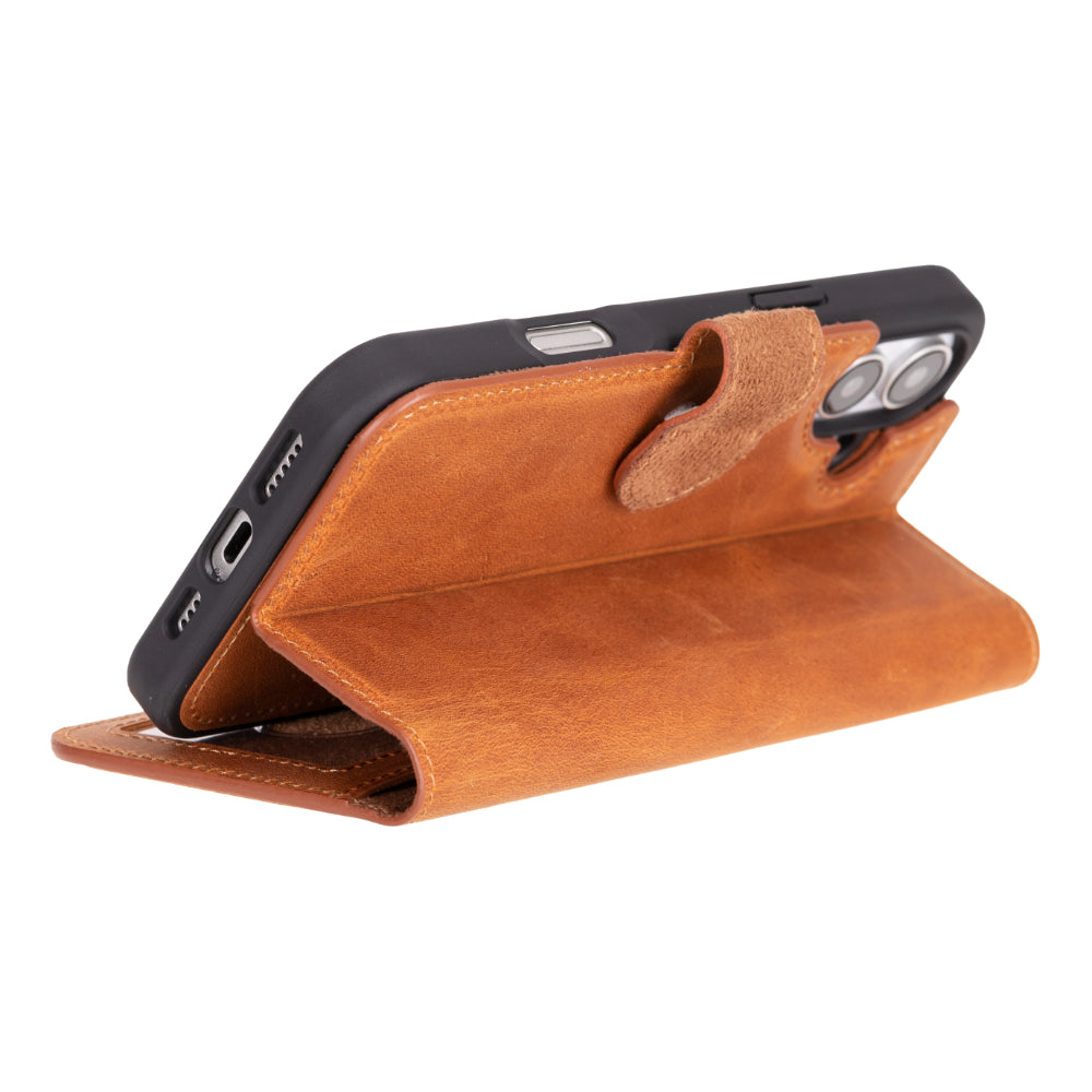 Étui portefeuille amovible en cuir pour iPhone 16 – Magic Wallet
