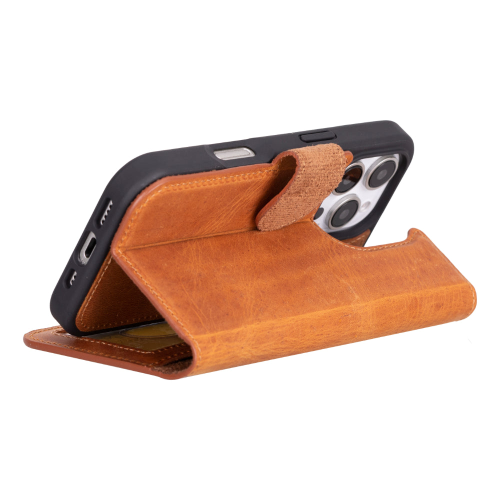 Abnehmbare Brieftaschenhülle aus Leder für iPhone 16 Pro Max - Magic Wallet