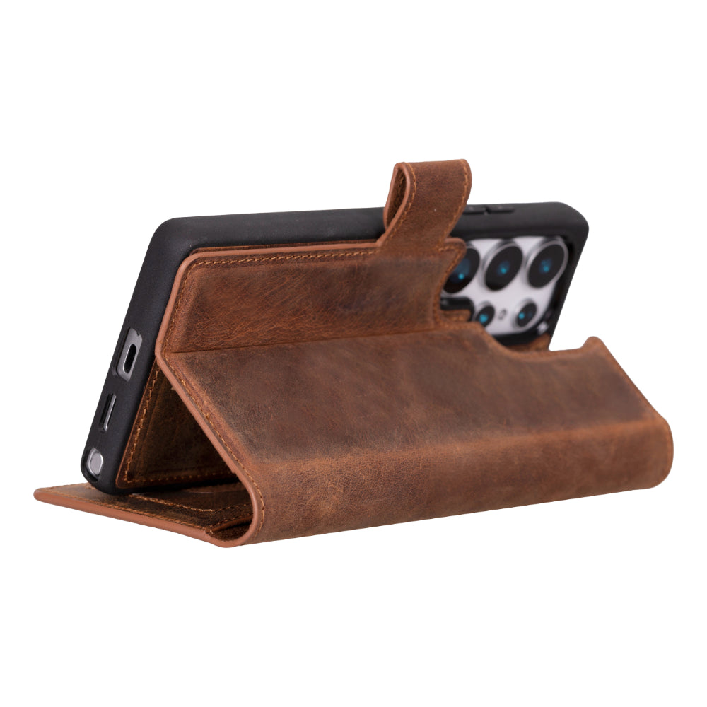 Étui portefeuille amovible en cuir pour Samsung Galaxy S25 Ultra – Magic Wallet