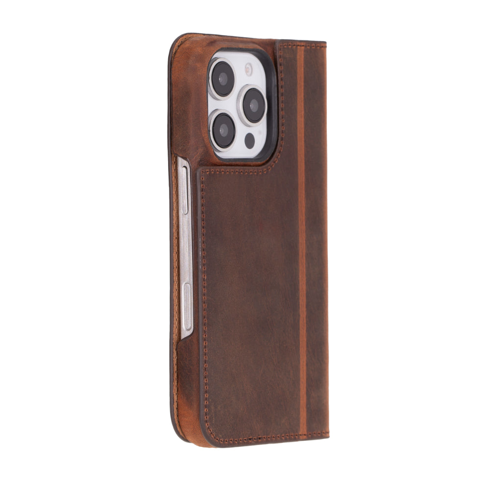 Étui portefeuille en cuir pour iPhone 16 Pro - Sonat
