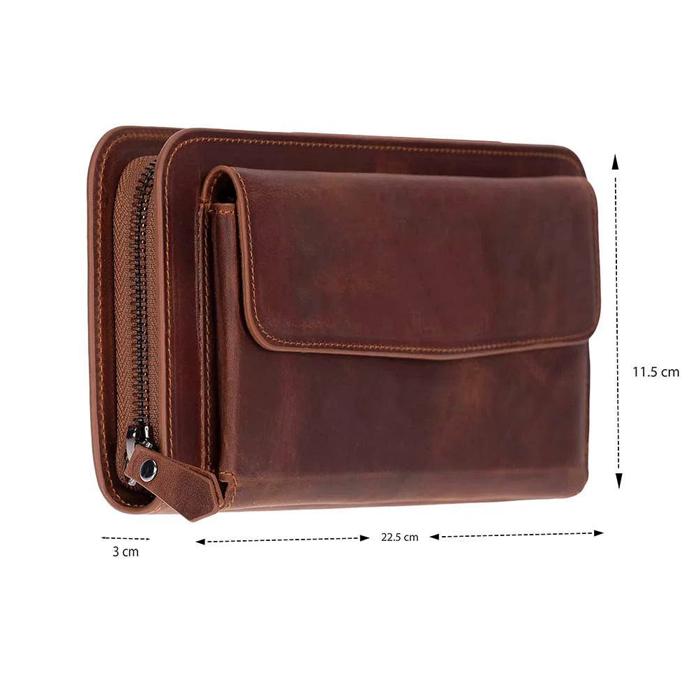 Leather Clutch Handbag - Novarco