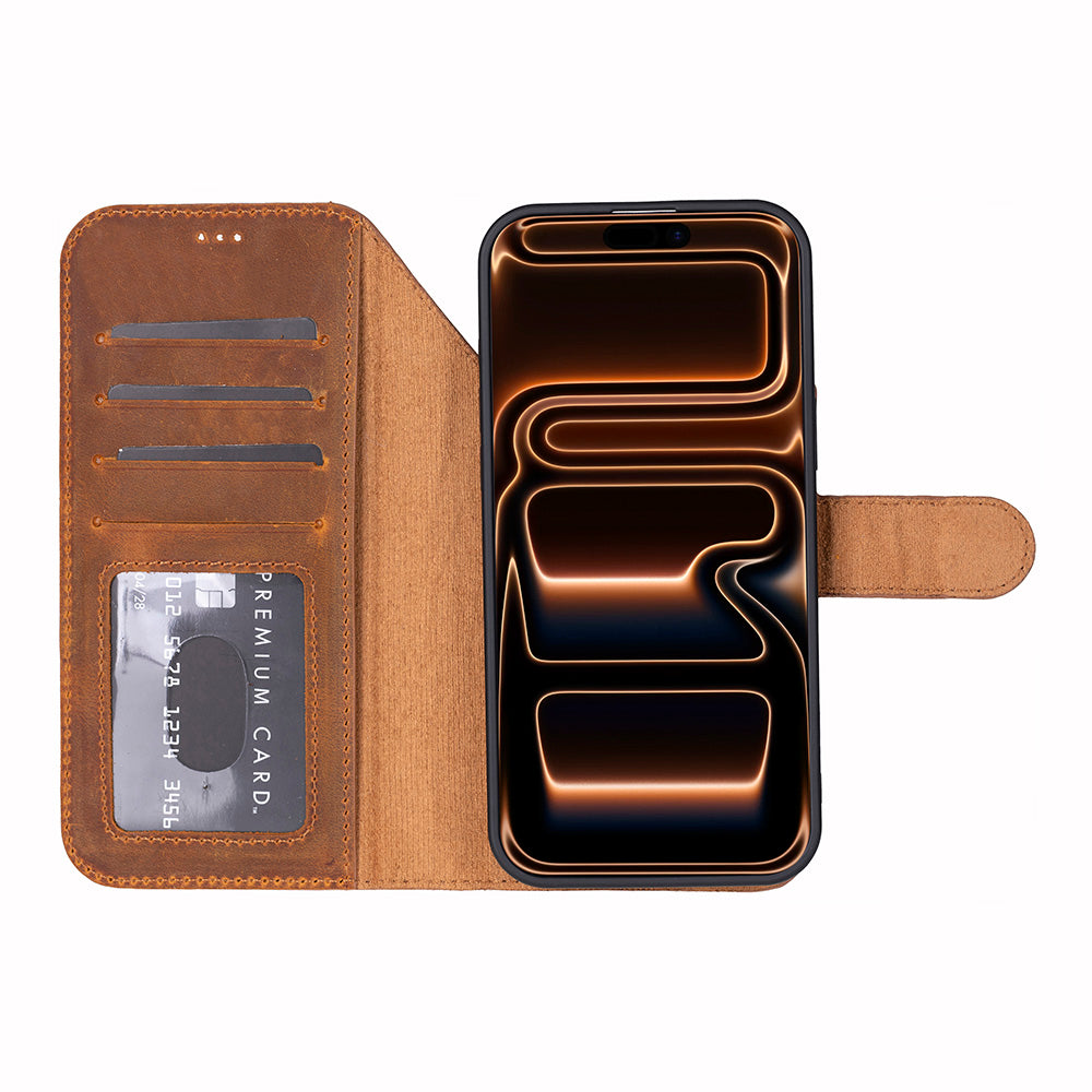 iPhone 17 Pro Max Leather Detachable Wallet Case - Magic Wallet