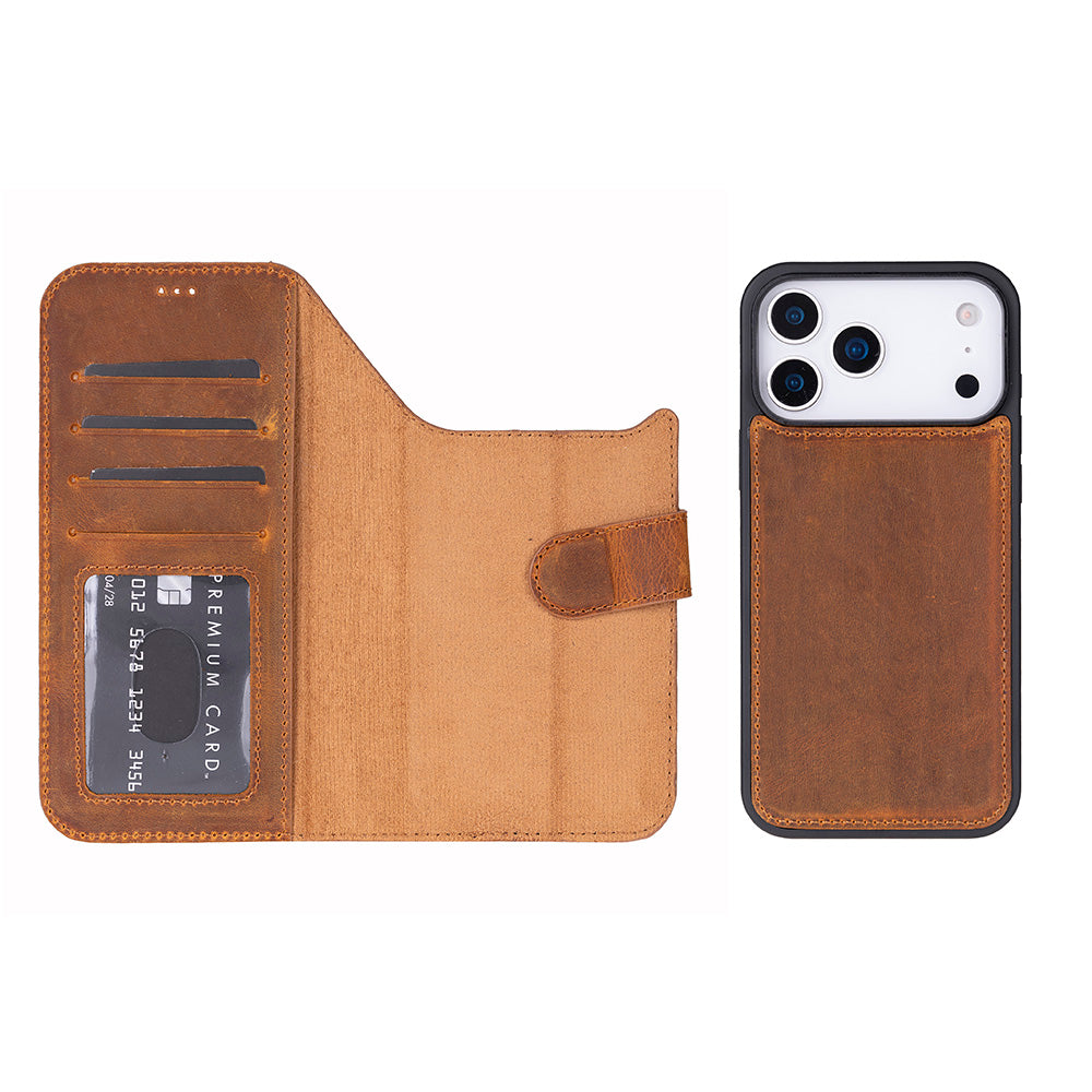 iPhone 17 Pro Leather Detachable Wallet Case - Magic Wallet