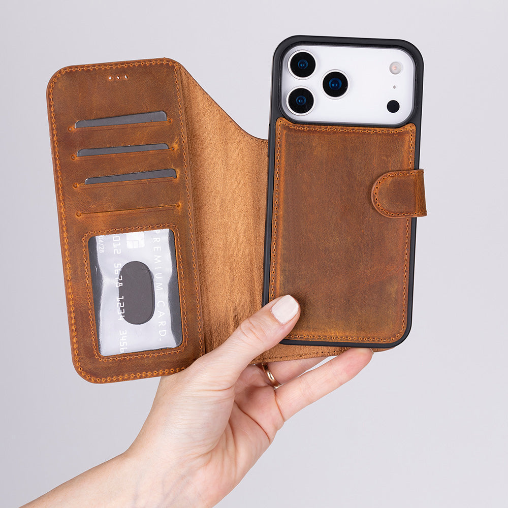 iPhone 17 Pro Leather Detachable Wallet Case - Magic Wallet