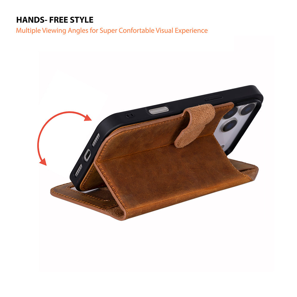iPhone 17 Pro Leather Detachable Wallet Case - Magic Wallet