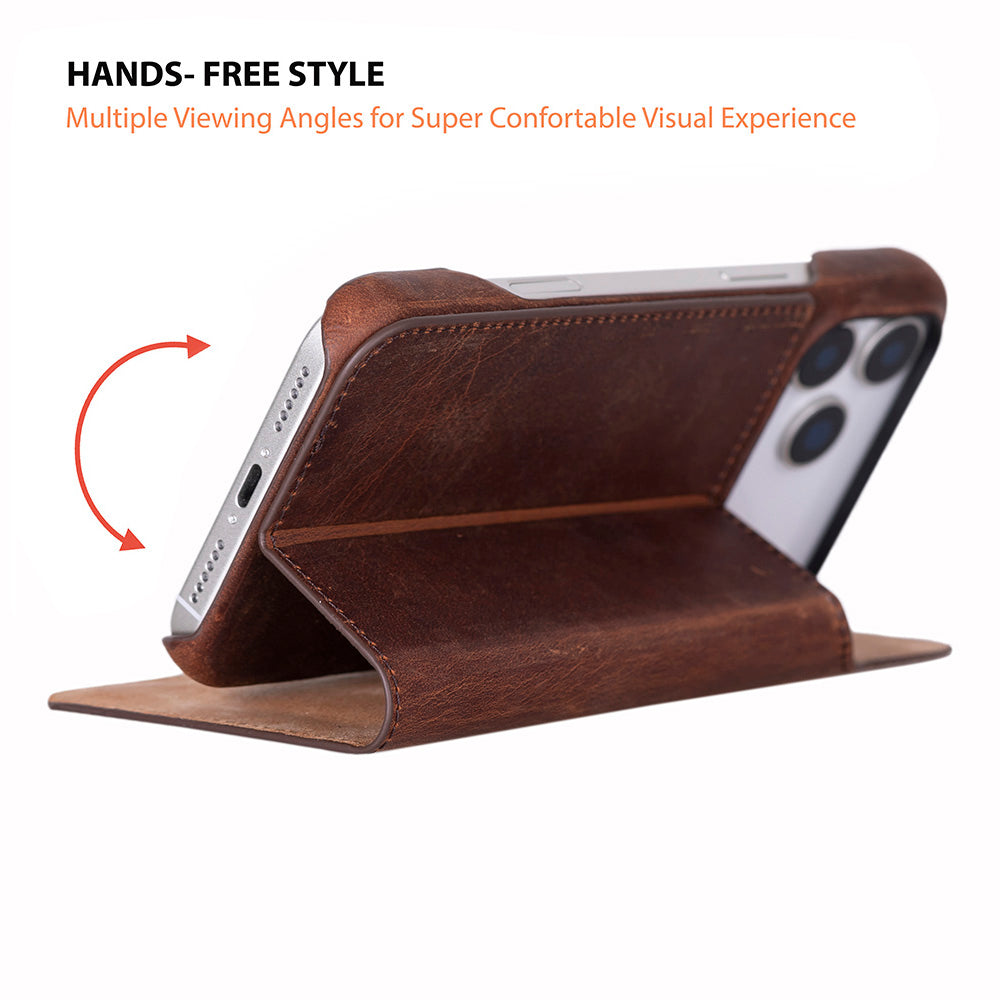Leather iPhone 17 Pro Folio Case - Sonat
