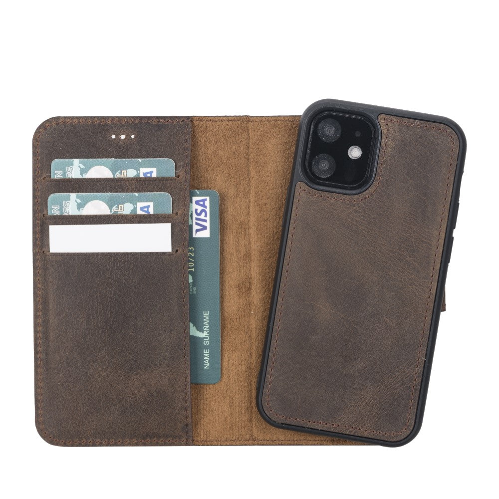 Étui portefeuille amovible en cuir pour iPhone 12 Mini – Magic Wallet