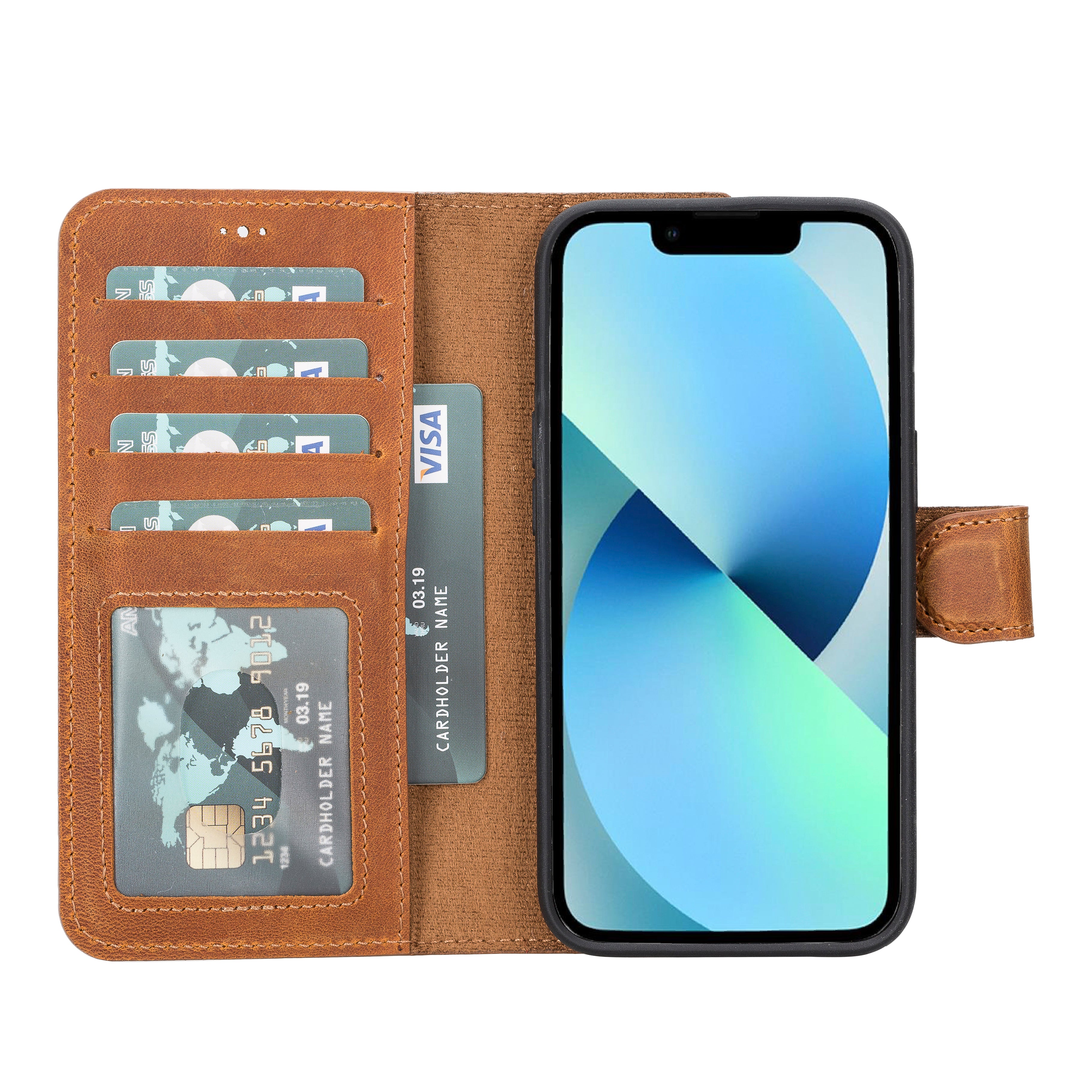 Abnehmbare Lederhülle für iPhone 14 – Magic Wallet