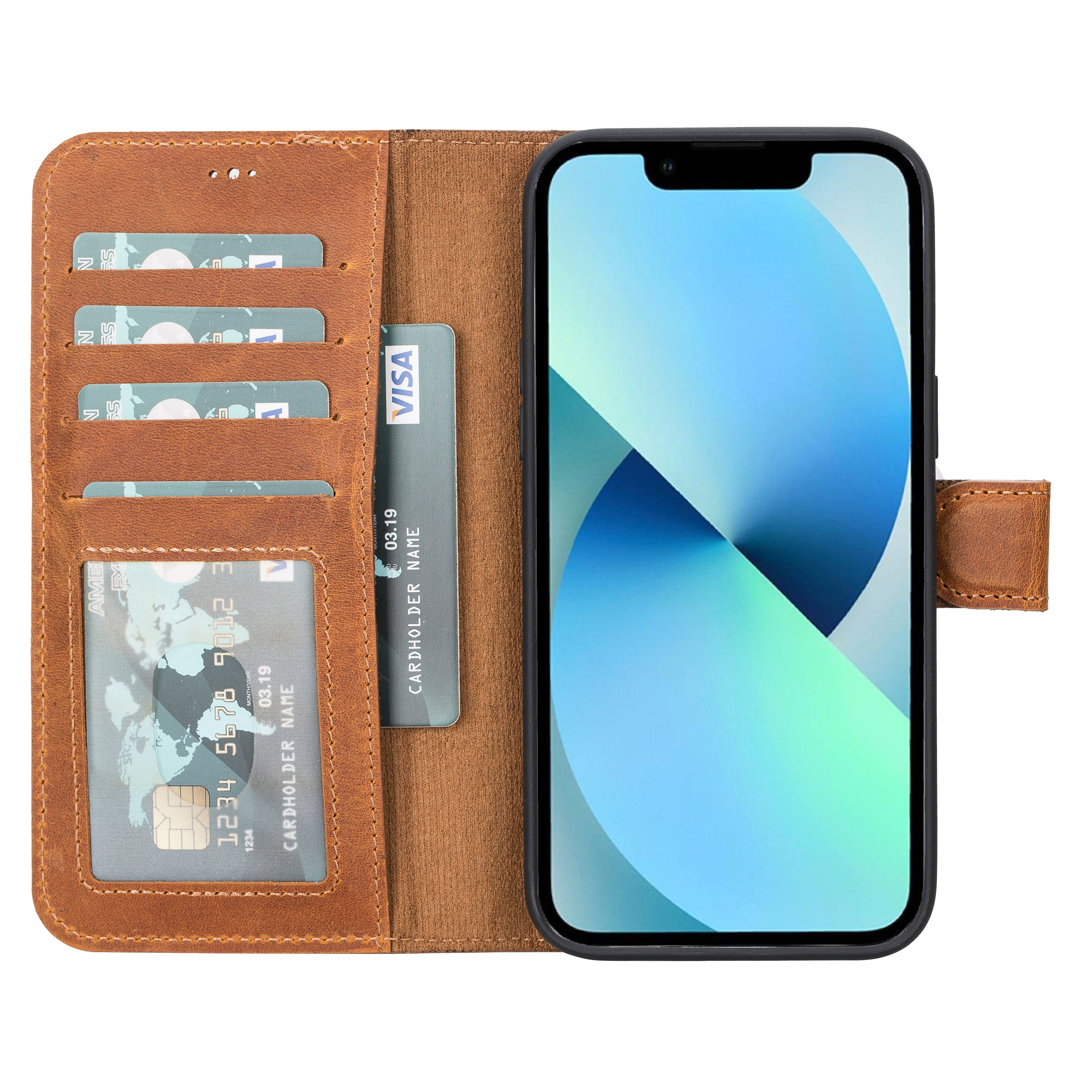 iPhone 14 Pro Max Abnehmbare Lederhülle im Wallet-Stil - Magic Wallet