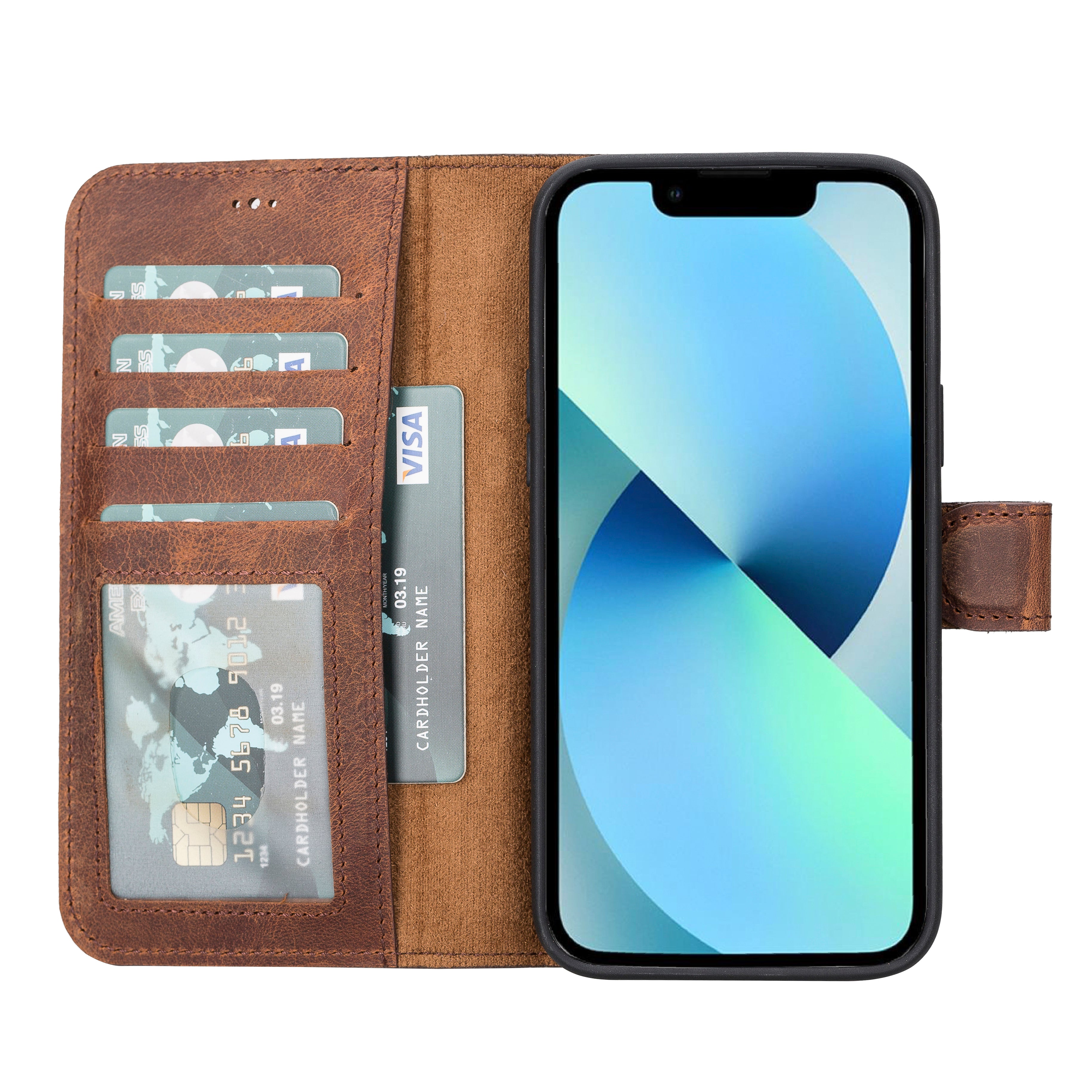 Abnehmbare Lederhülle für iPhone 14 Plus im Wallet-Stil - Magic Wallet