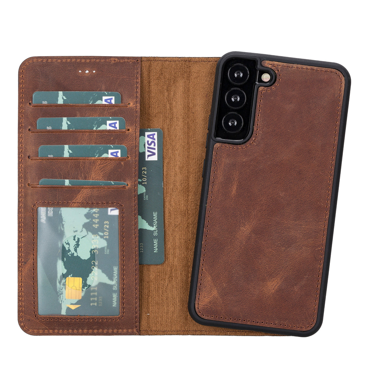 Samsung Galaxy S22 Ultra Abnehmbare Leder-Brieftaschenhülle - Magic Wallet