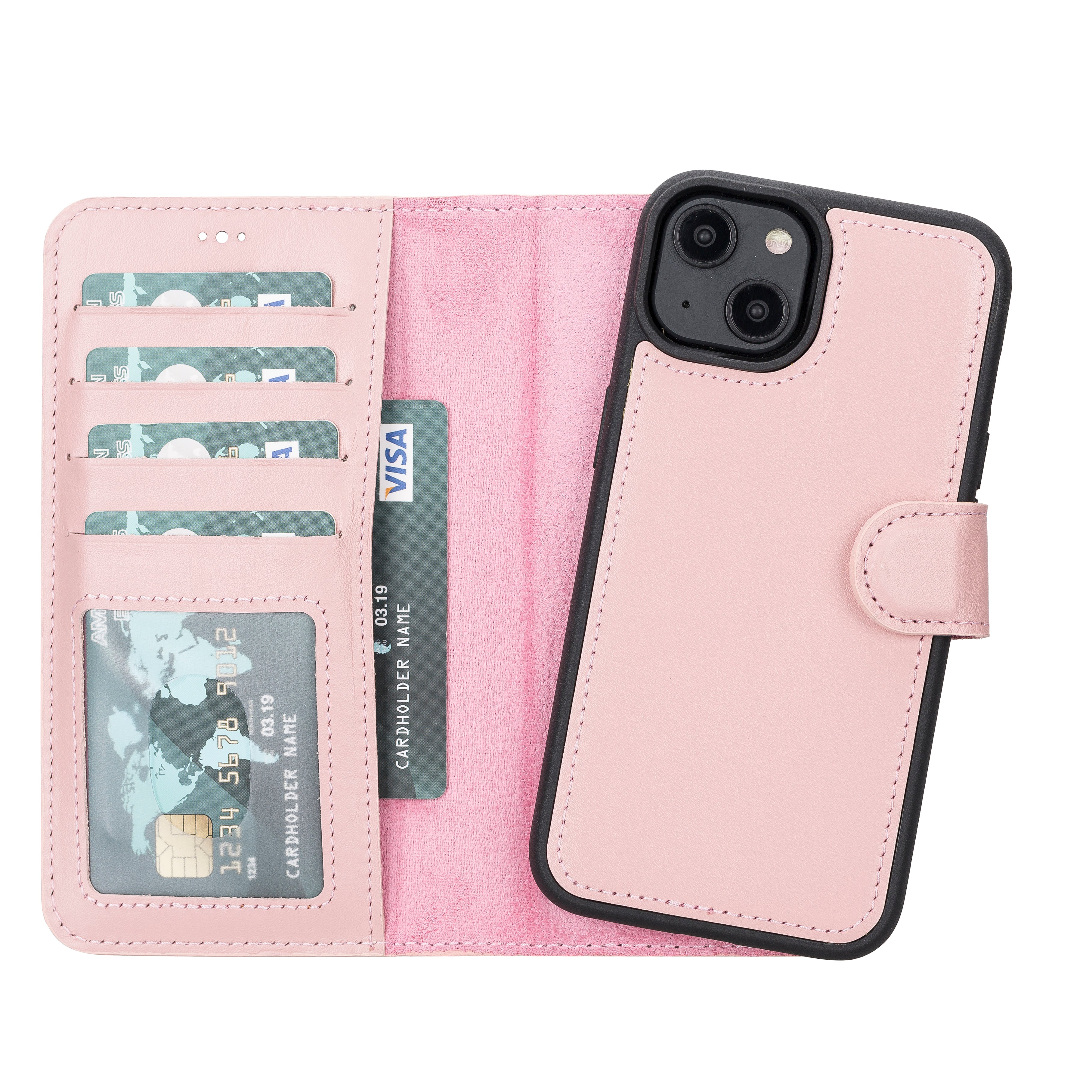 Étui portefeuille amovible en cuir pour iPhone 14 – Magic Wallet