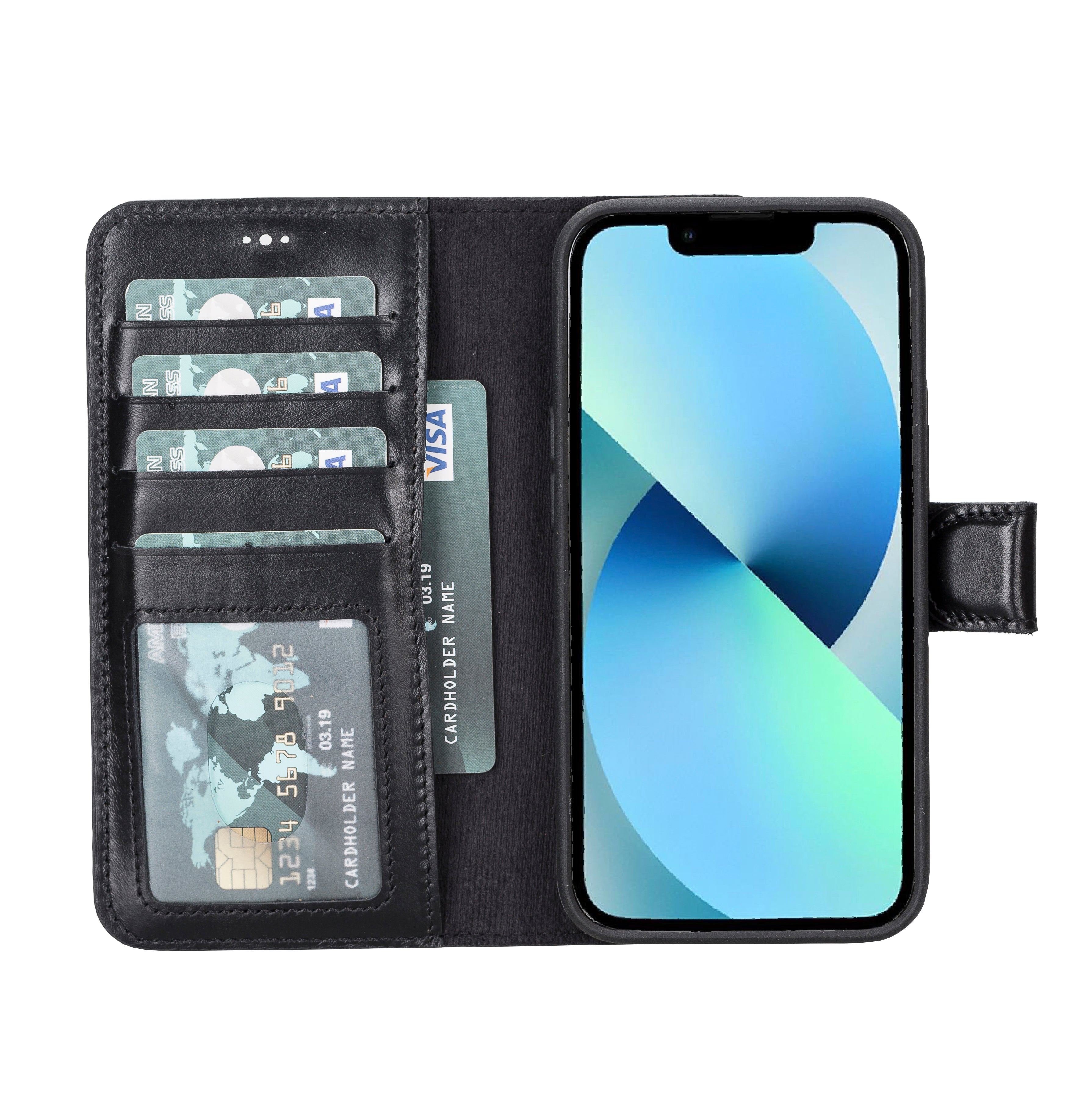 Abnehmbare Lederhülle für iPhone 14 – Magic Wallet