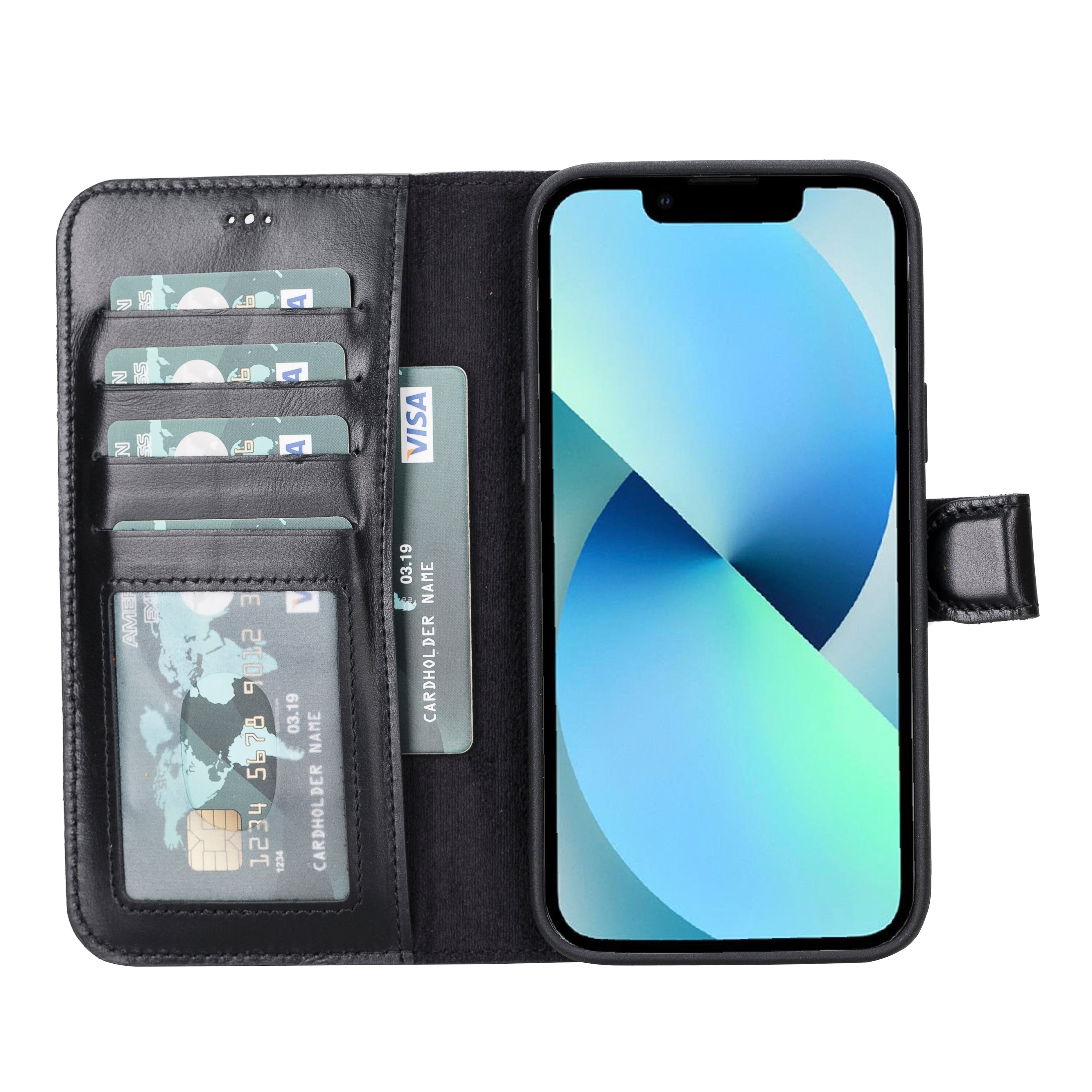 Abnehmbare Lederhülle für iPhone 14 Plus im Wallet-Stil - Magic Wallet