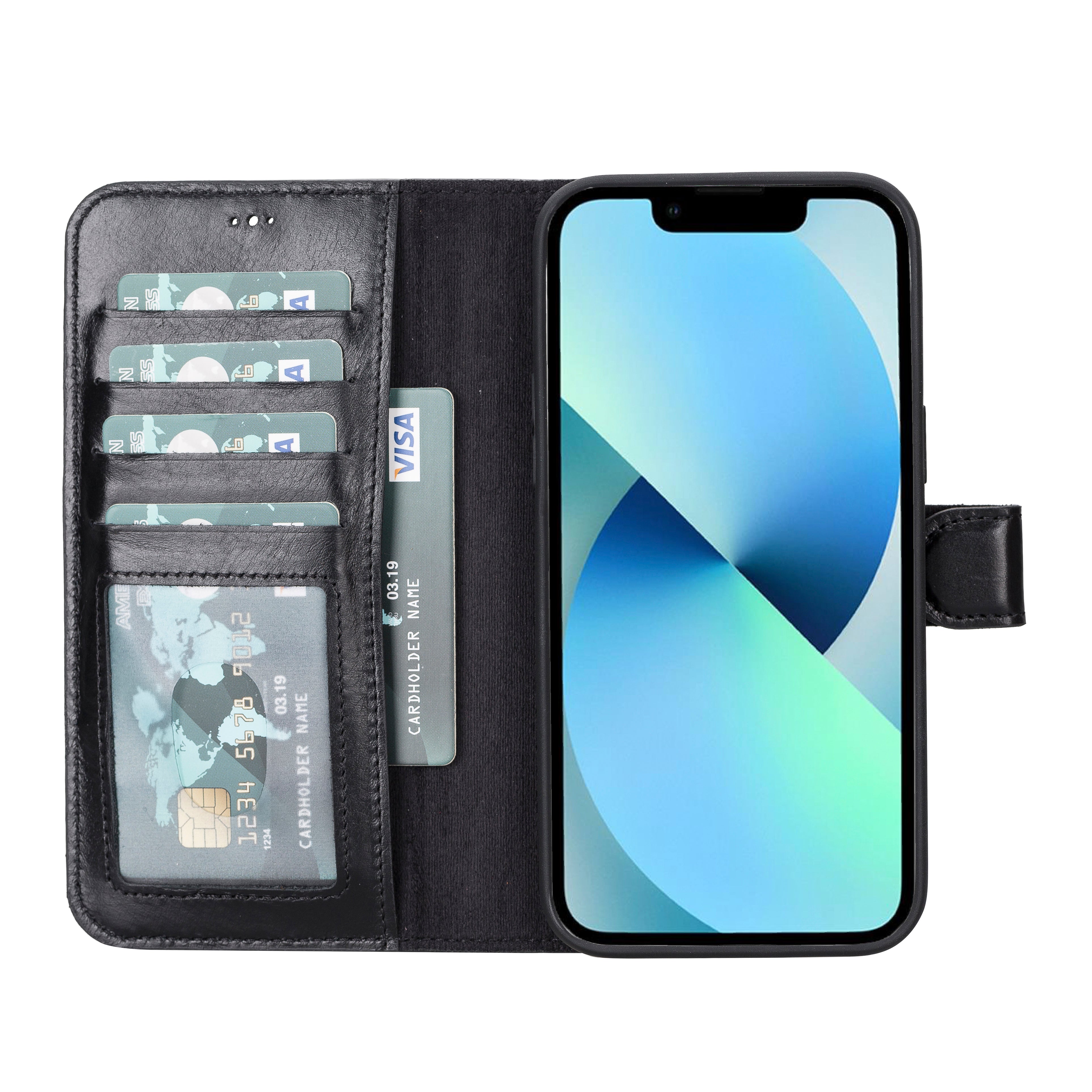 iPhone 14 Pro Max Abnehmbare Lederhülle im Wallet-Stil - Magic Wallet