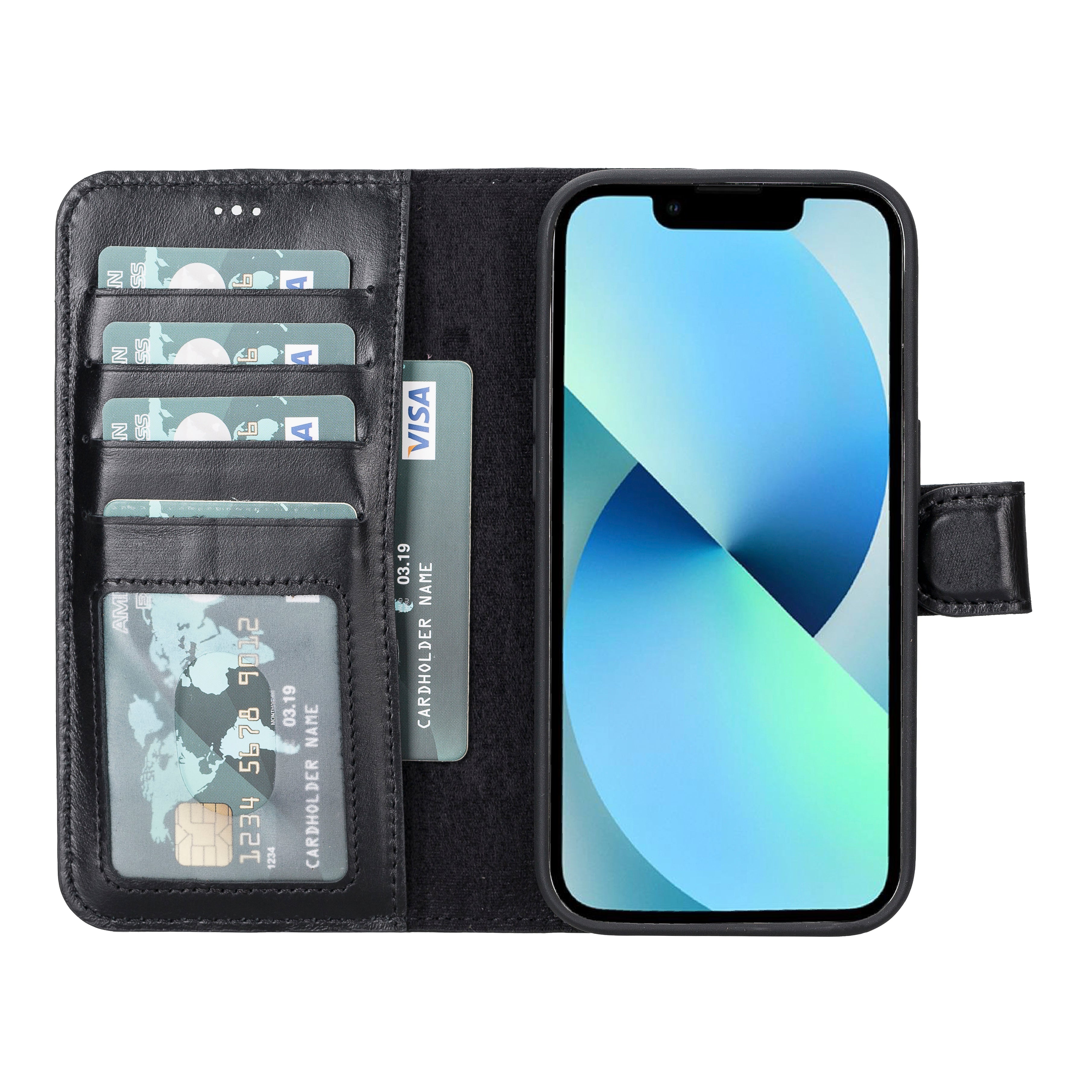 Abnehmbare Lederhülle für iPhone 14 Pro – Magic Wallet