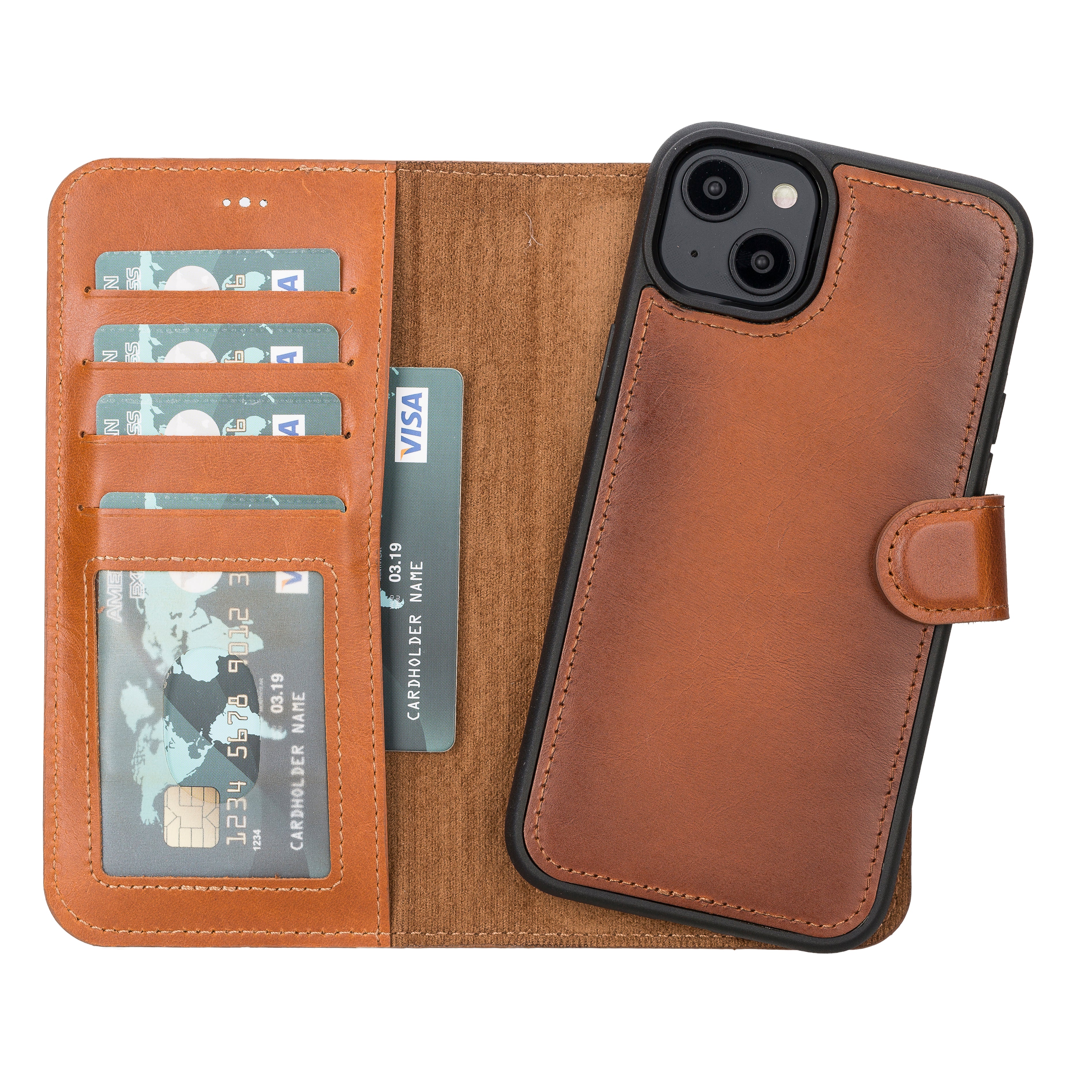 Abnehmbare Lederhülle für iPhone 14 Plus im Wallet-Stil - Magic Wallet