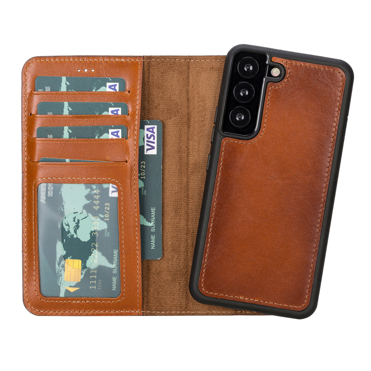 Samsung Galaxy S22 Ultra Abnehmbare Leder-Brieftaschenhülle - Magic Wallet