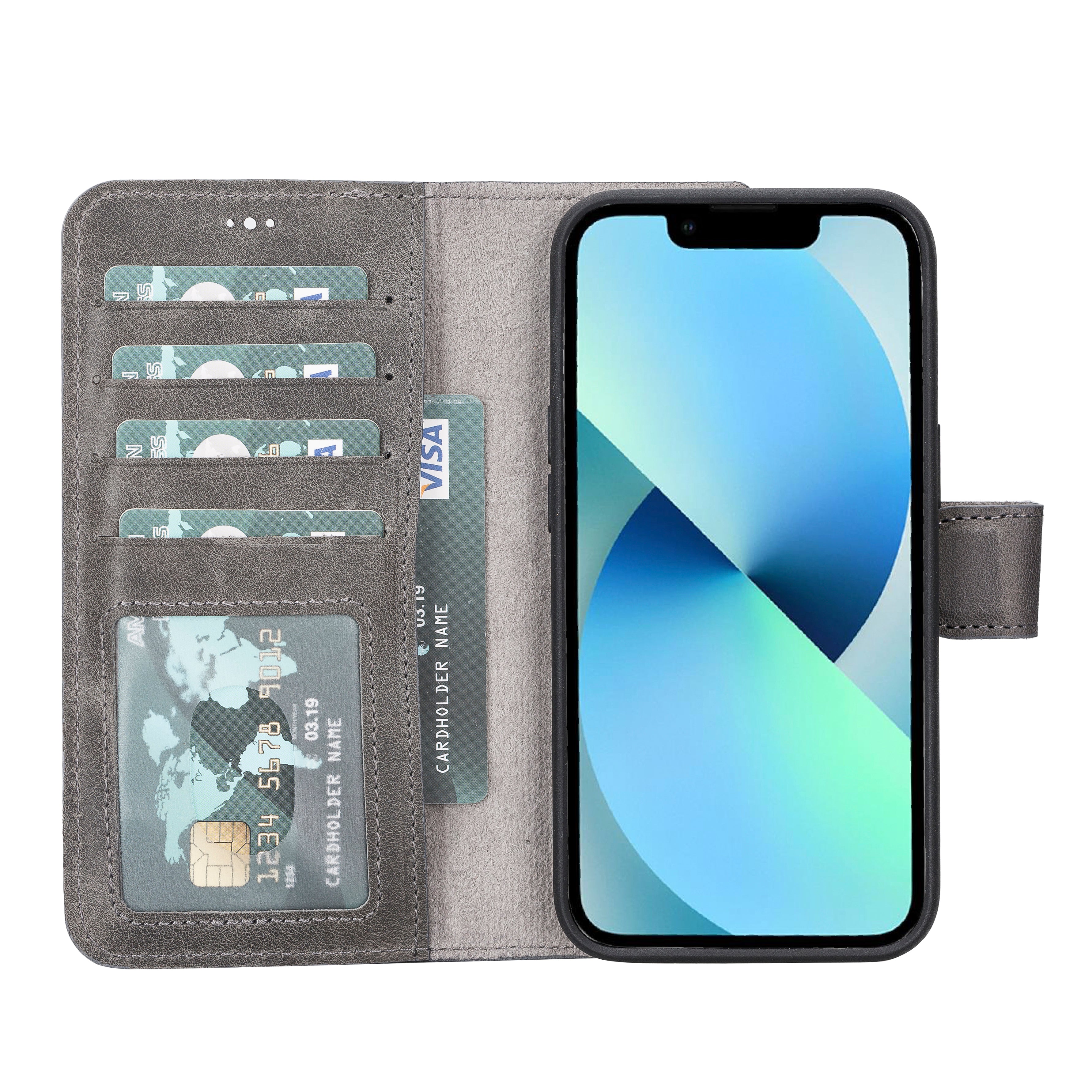 Abnehmbare Lederhülle für iPhone 14 – Magic Wallet