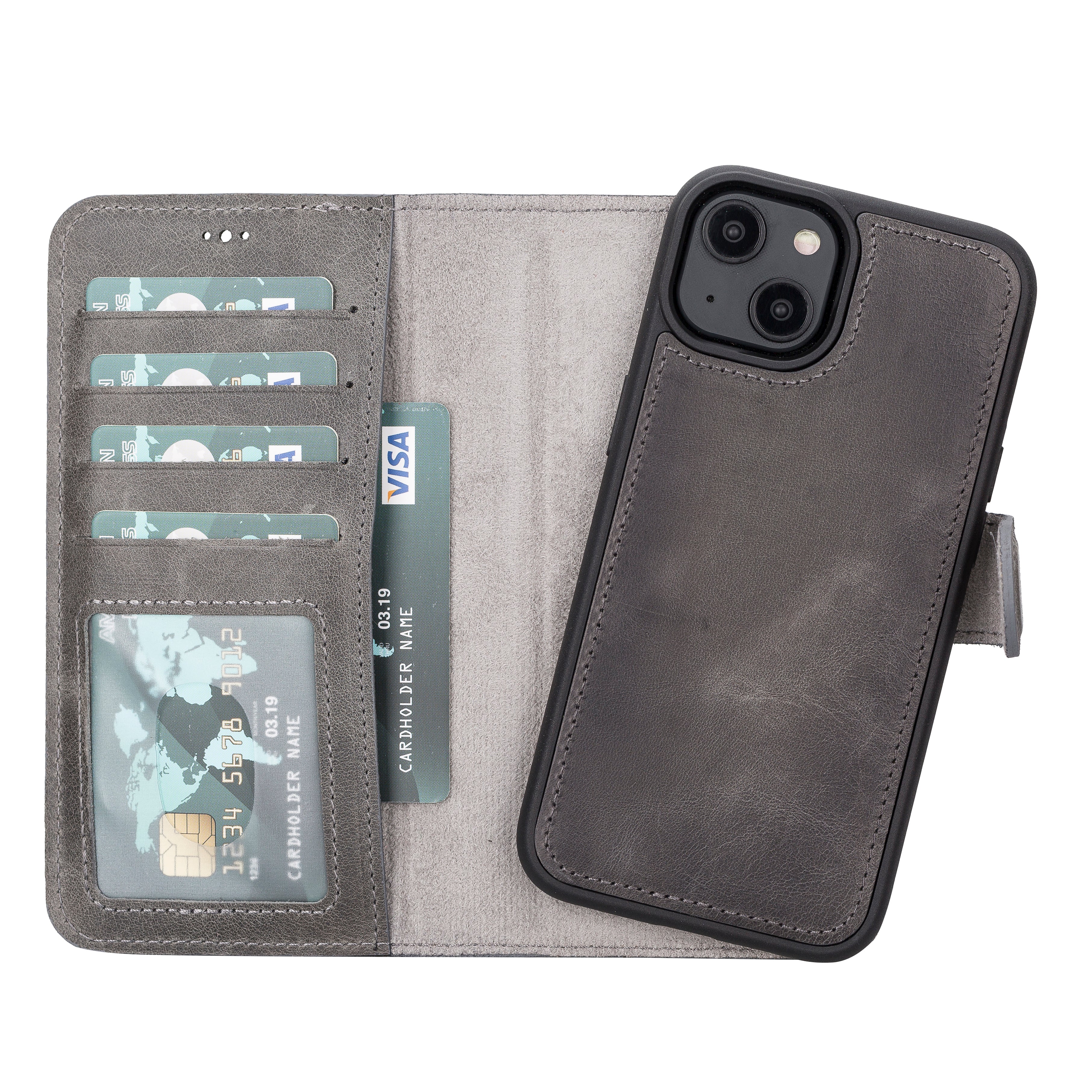 Abnehmbare Lederhülle für iPhone 14 – Magic Wallet